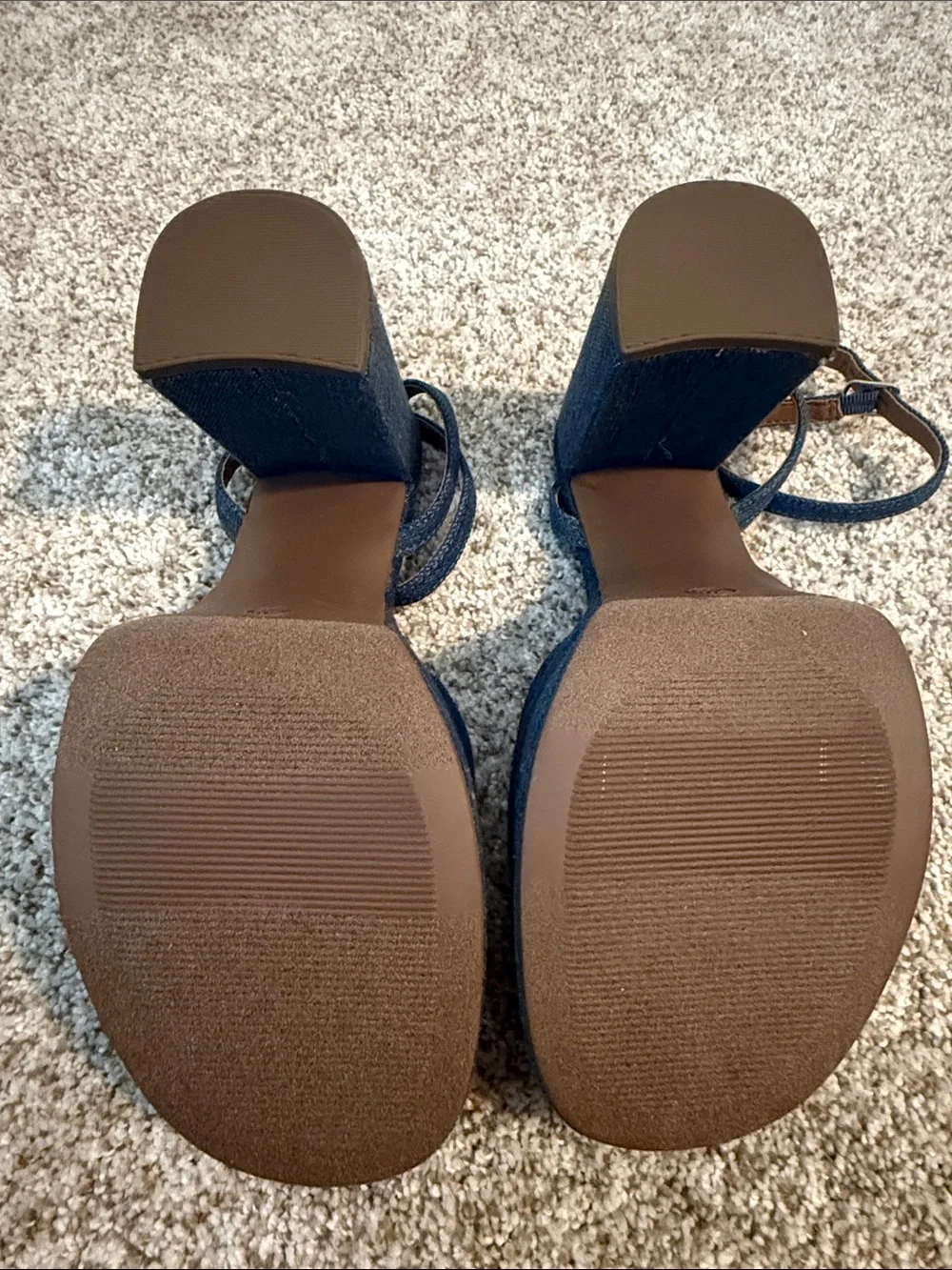 wild fable Dark Blue Denim Platform Block Heel Sandals